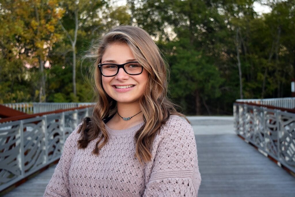 portrait of jovial female student