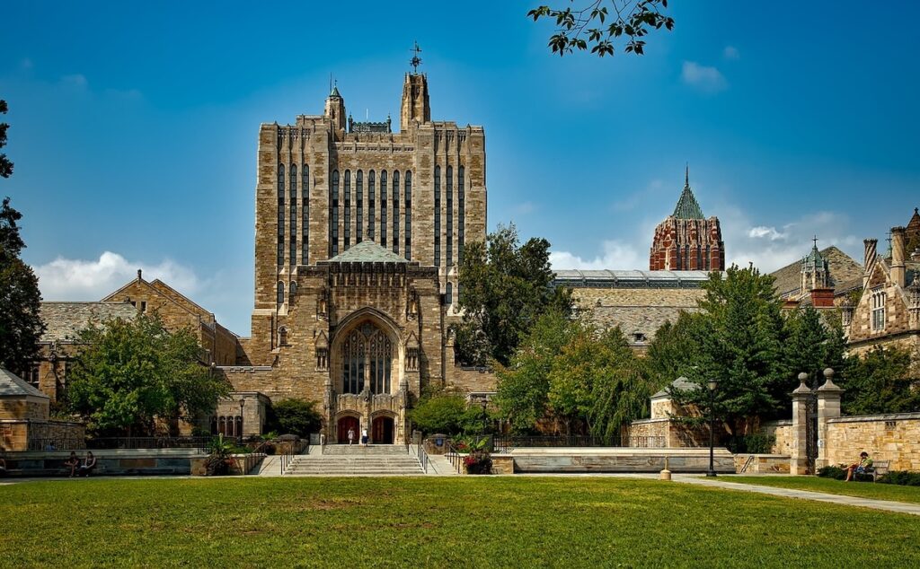 stately building on yale university campus