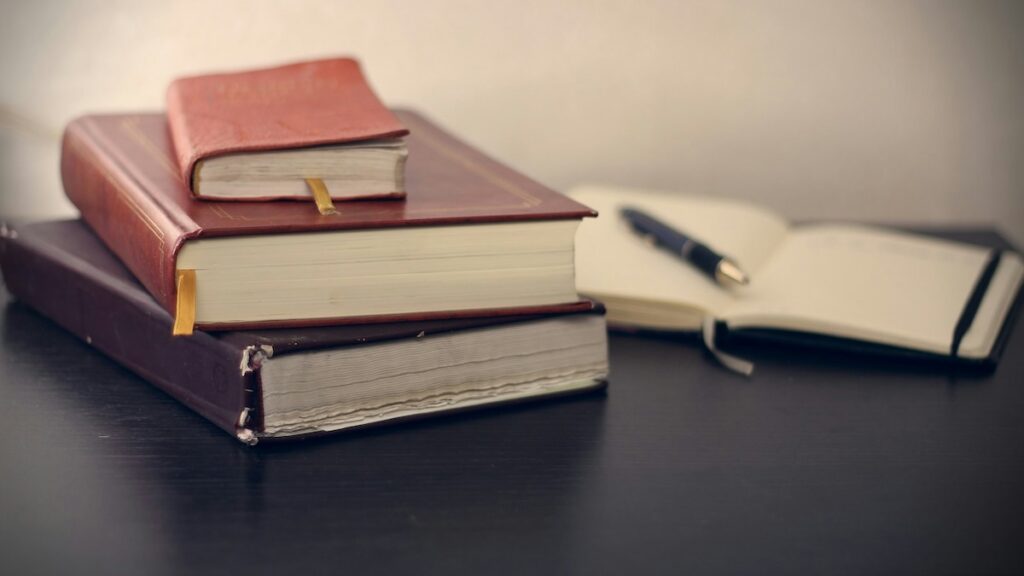 law textbooks on a desk