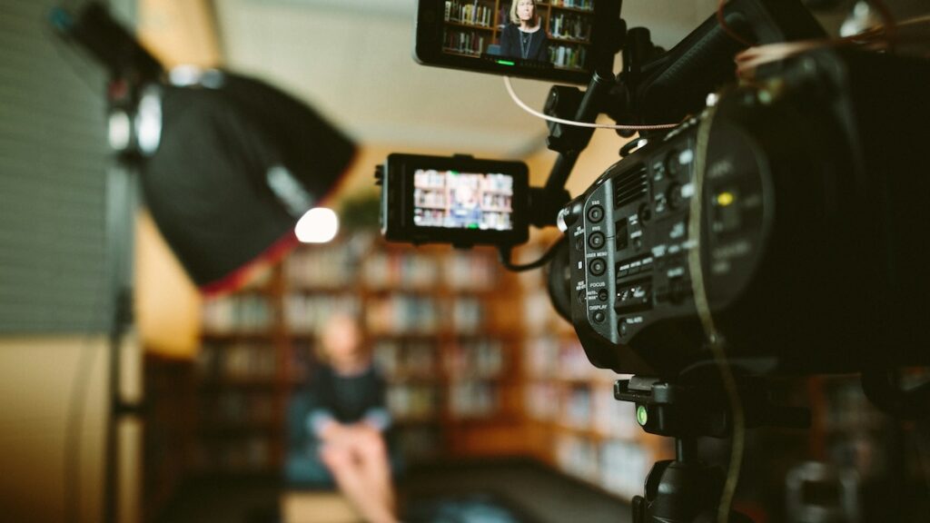 camera setup for television interview