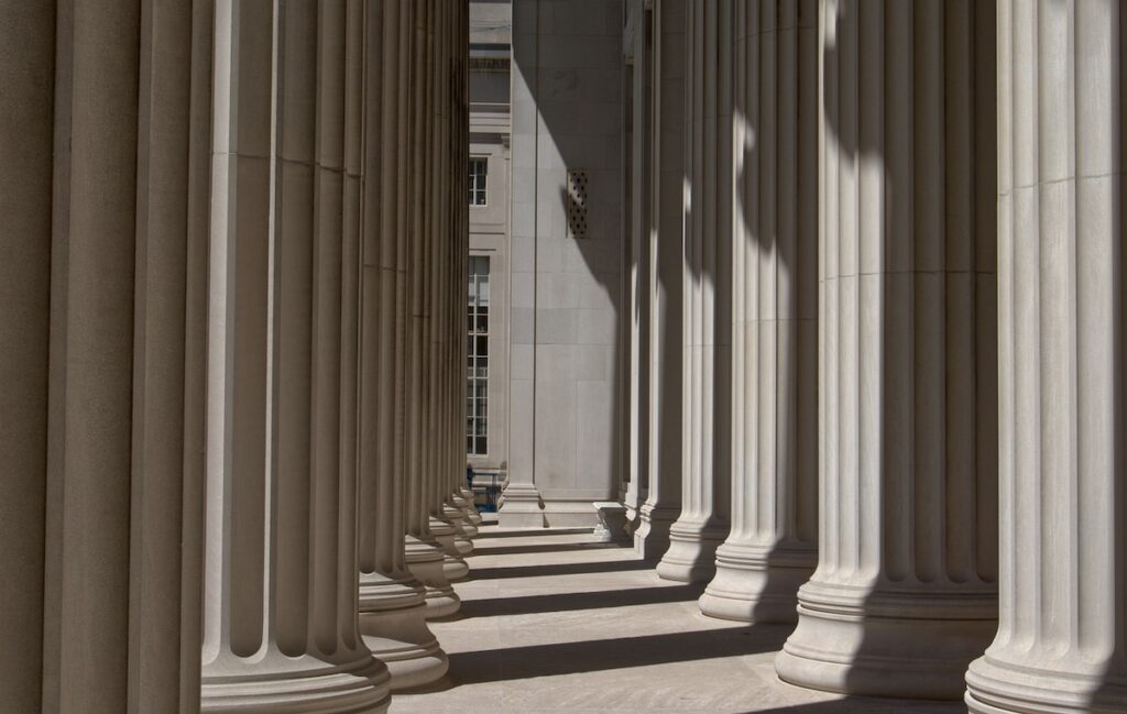 rows of stone columns