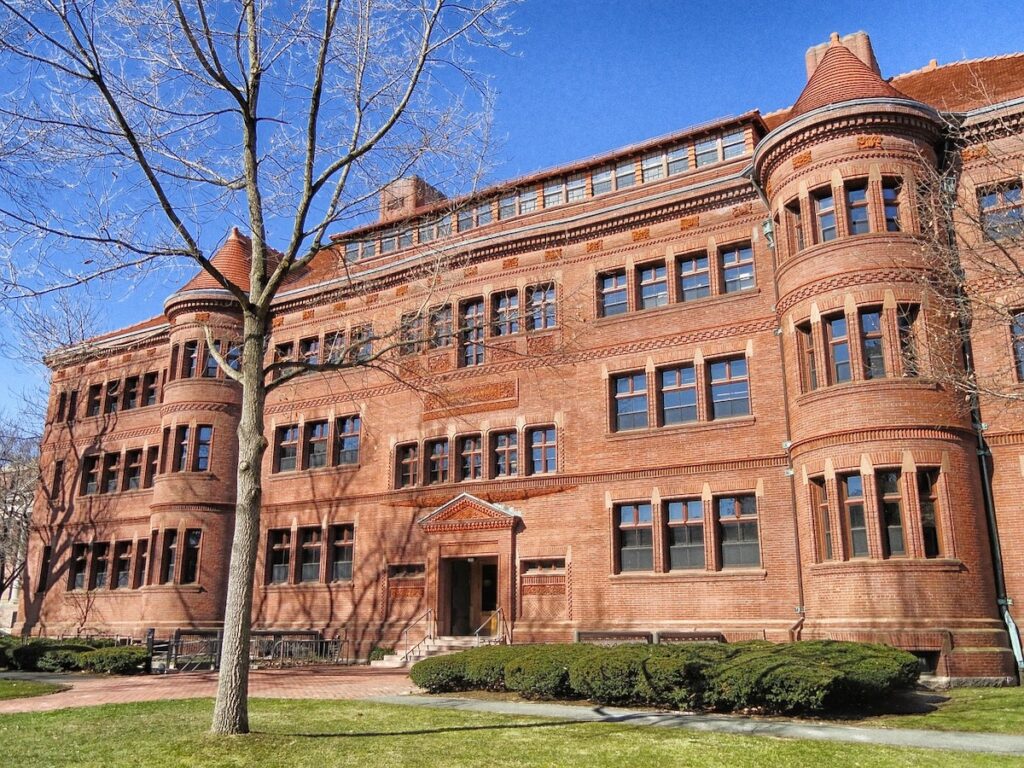 brick building on Harvard University campus