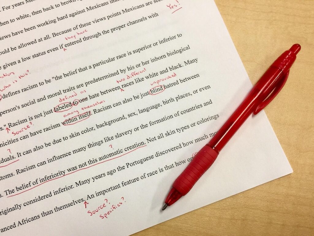 editing academic paper