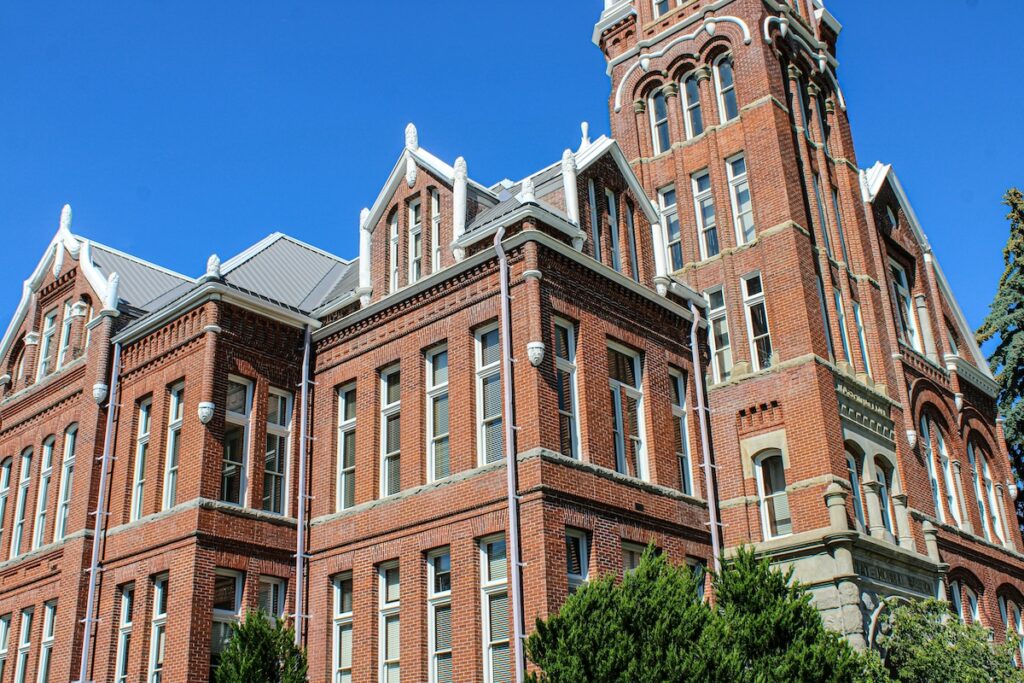 exterior of brick college building