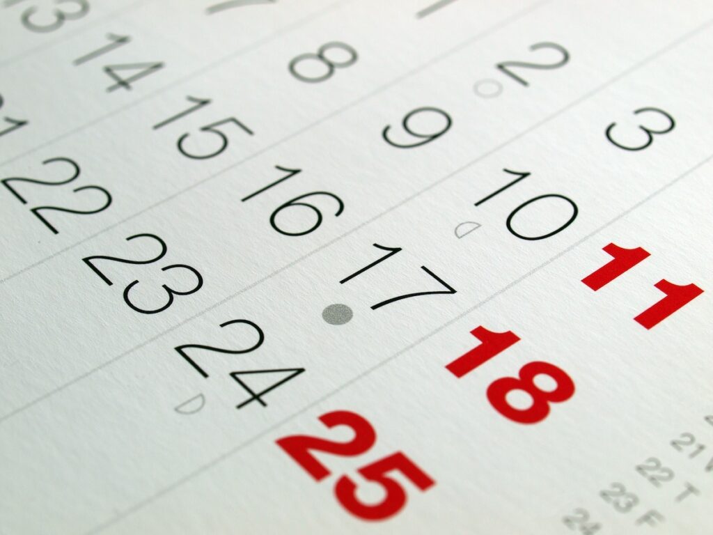 calendar dates