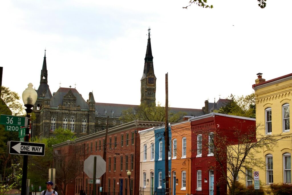 colorful buildings at Georgetown University