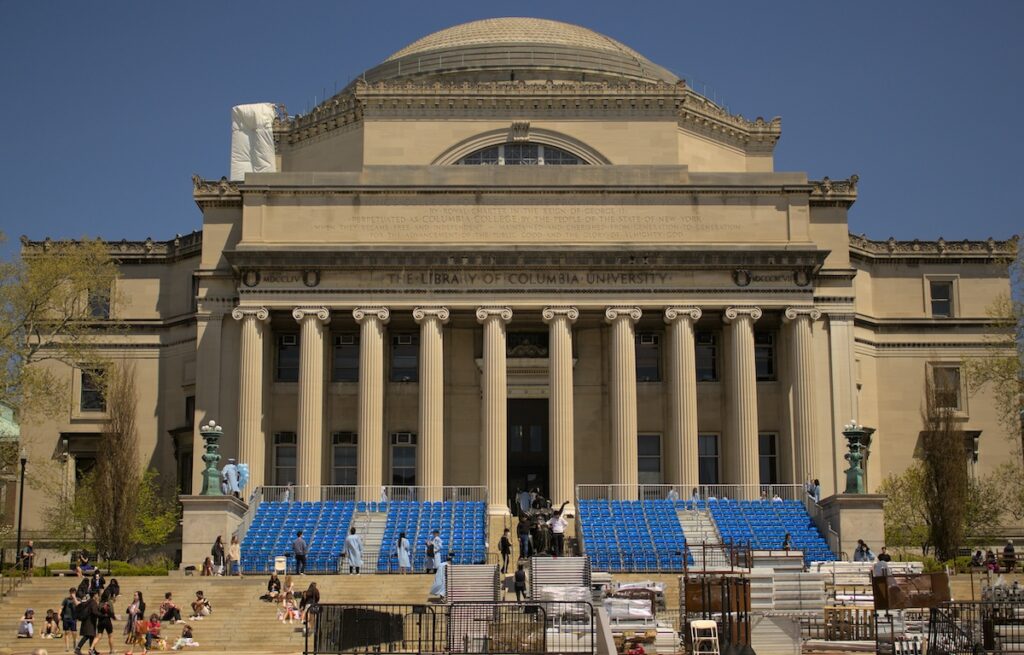 exterior of the Library building at Columbia University