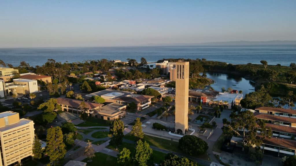 Isla Vista neighborhood aerial view at UC Santa Barbara