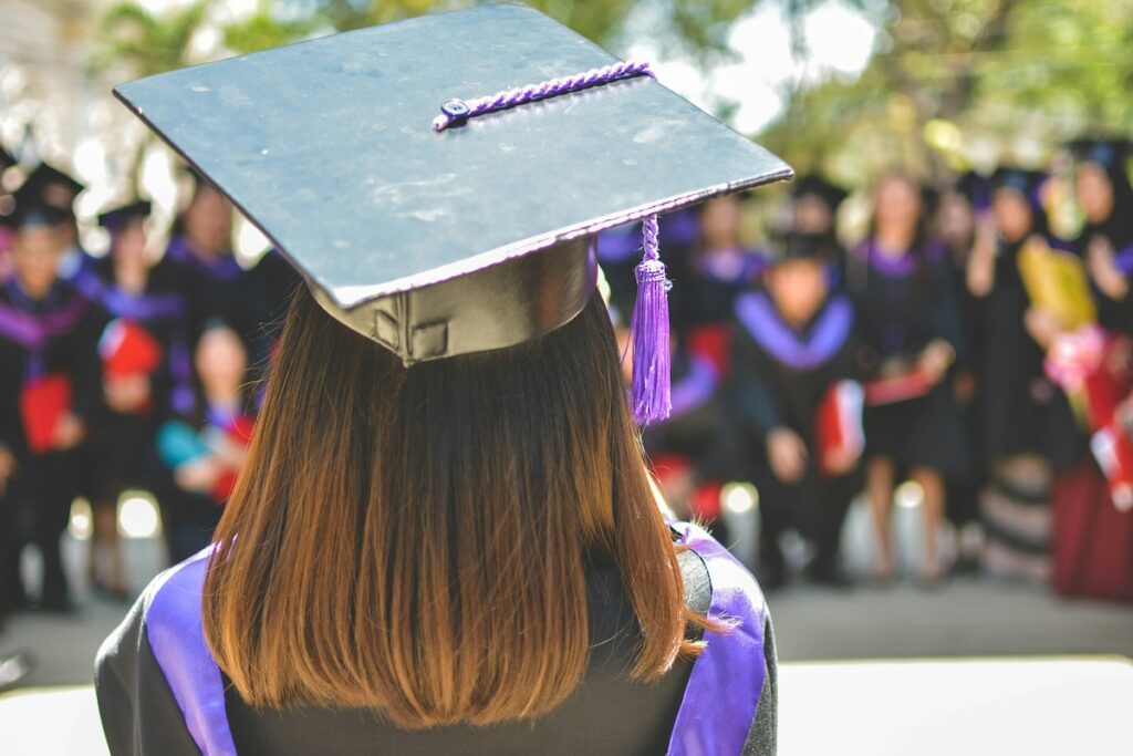 student in graduation cap