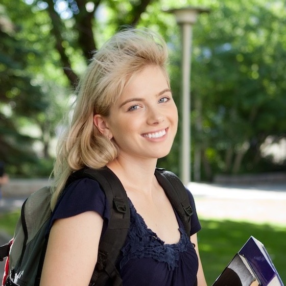 Smiling student